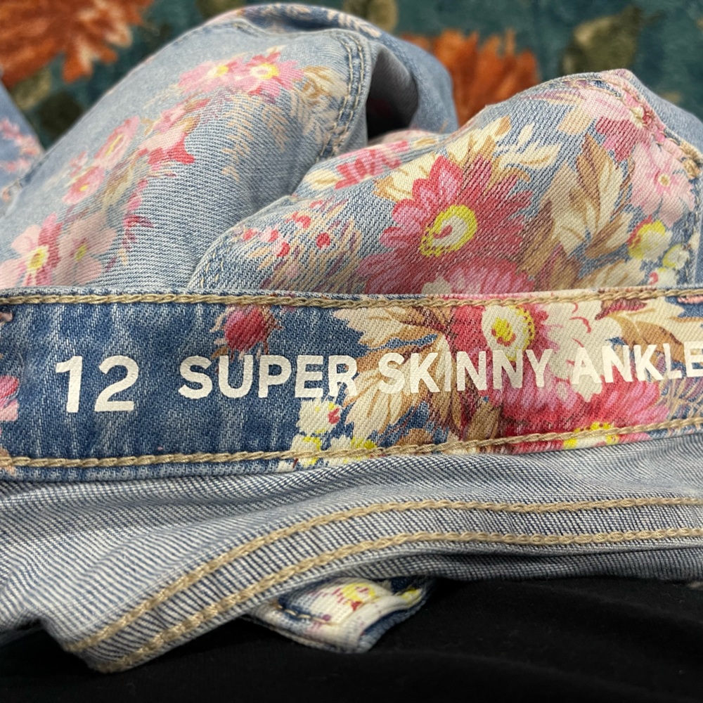 Girls Rose dungarees size 12 skinny leg